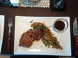Rib Eye Steak z argentinské svíčkové Aberdeen Angus s fazolkami a pančetou